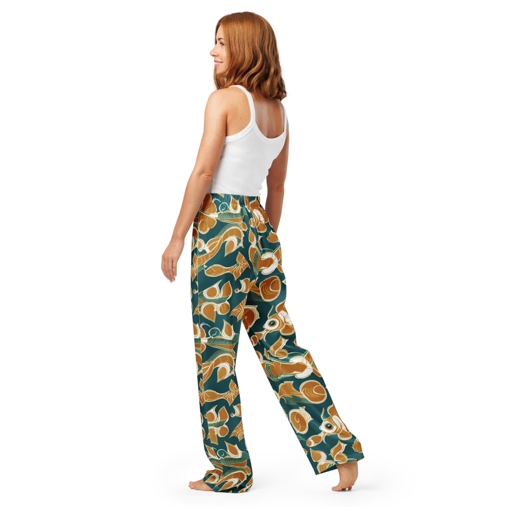 Gilded Koi Current on Women's Pajama Pants — Back