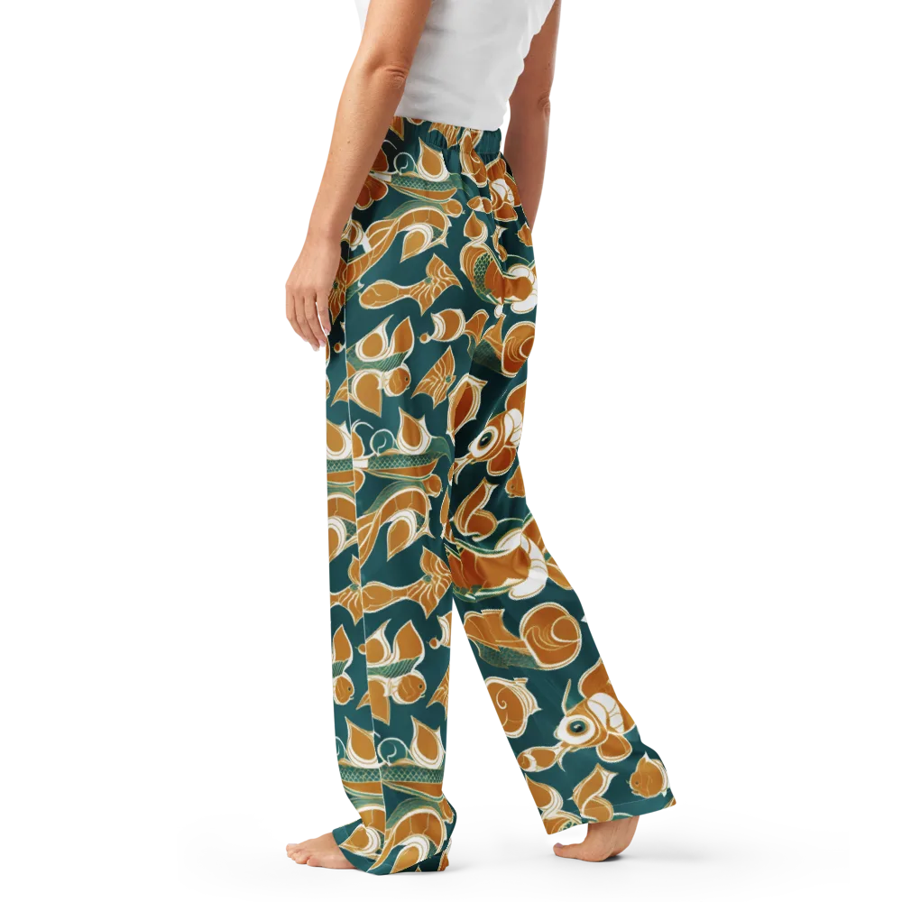 Gilded Koi Current on Women's Pajama Pants — Left
