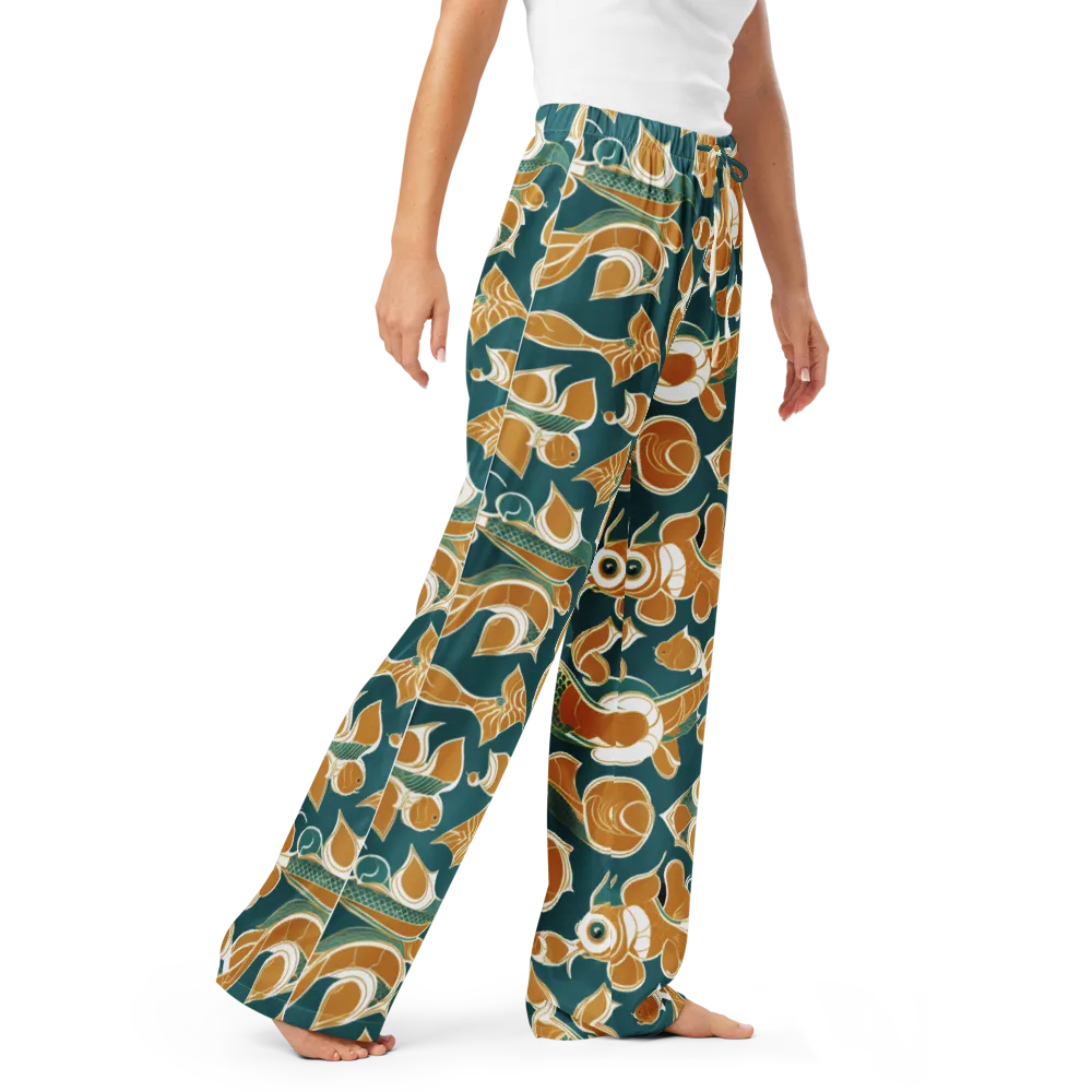 Gilded Koi Current on Women's Pajama Pants — Right Front