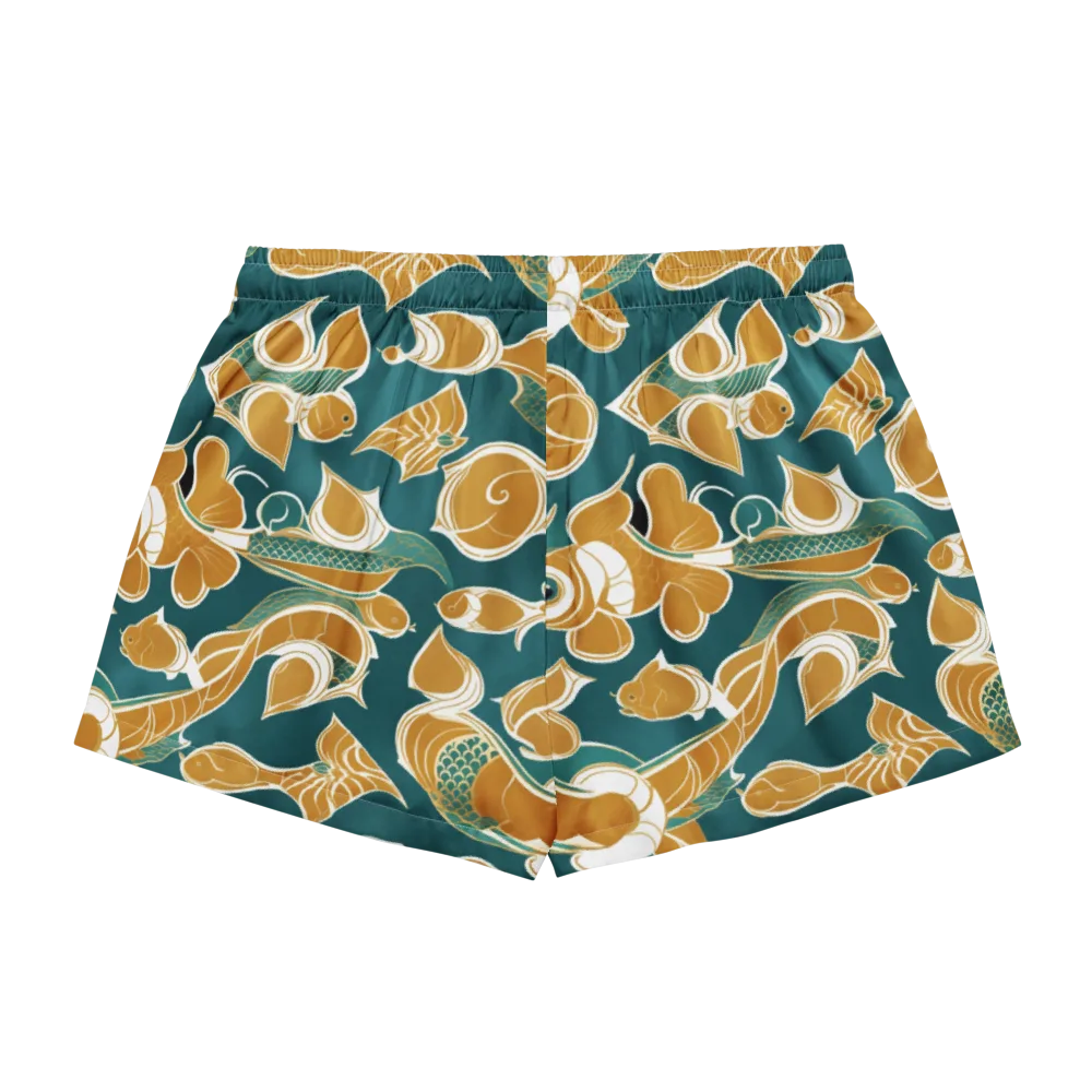 Gilded Koi Current on Women's Pajama Shorts — Back