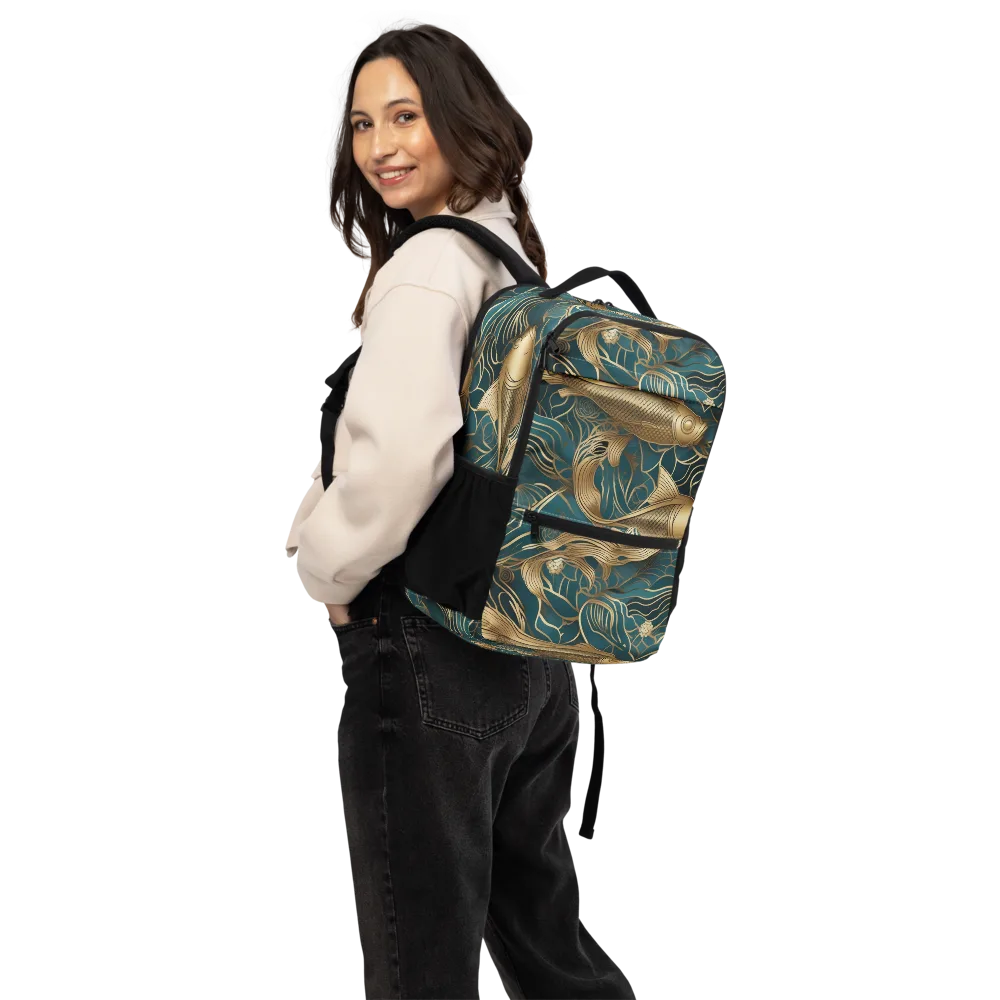 Teal Tide on Utility Backpack — Back