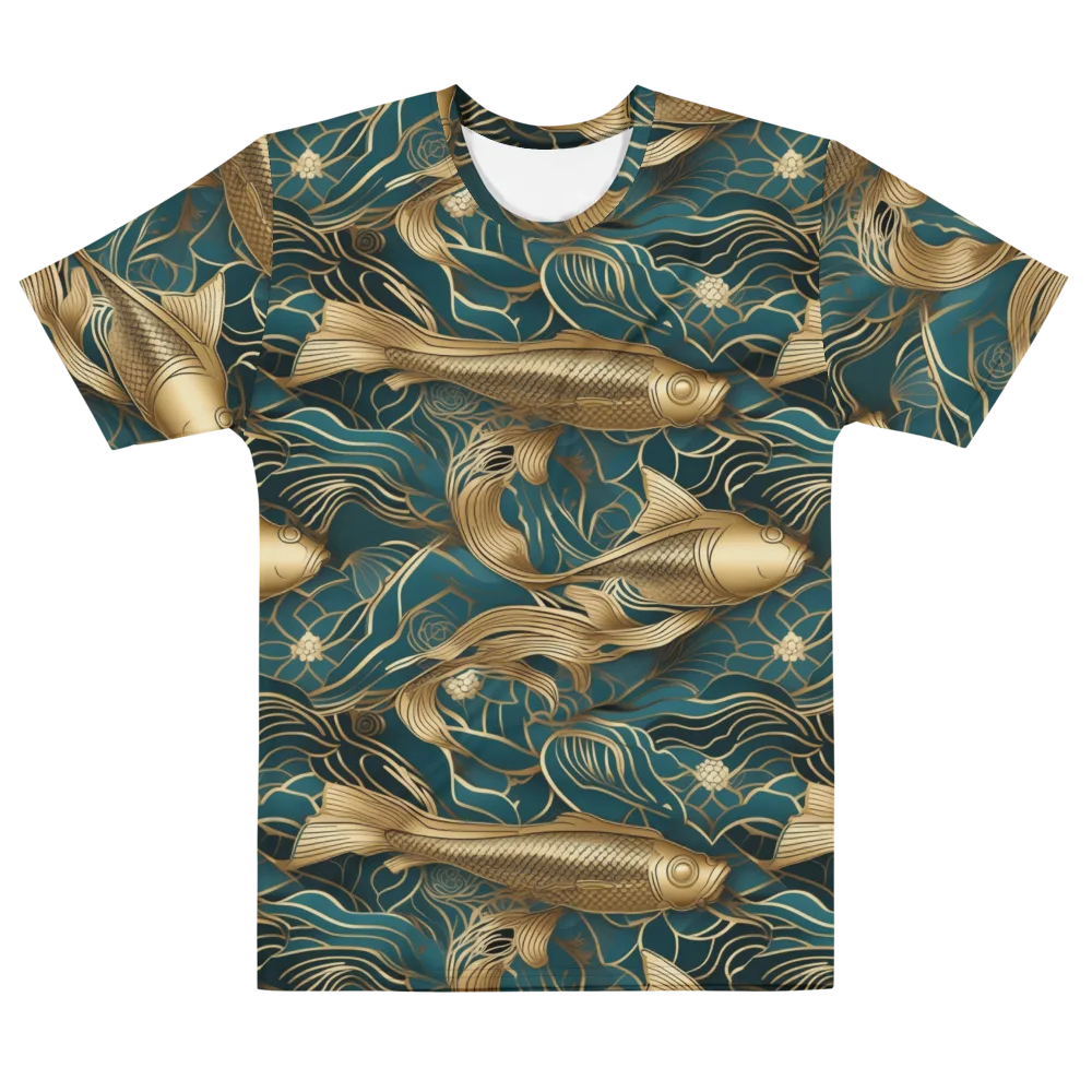 Teal Tide on Men's Cotton Crew Neck T-Shirt — Front