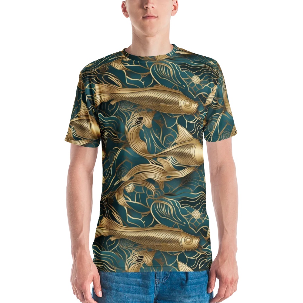 Teal Tide on Men's Crew Neck T-Shirt — Front