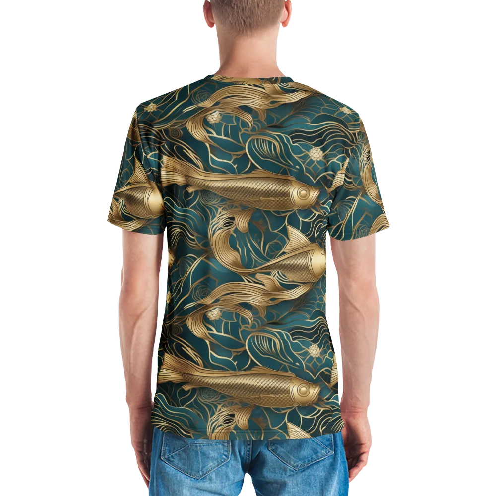 Teal Tide on Men's Crew Neck T-Shirt — Back