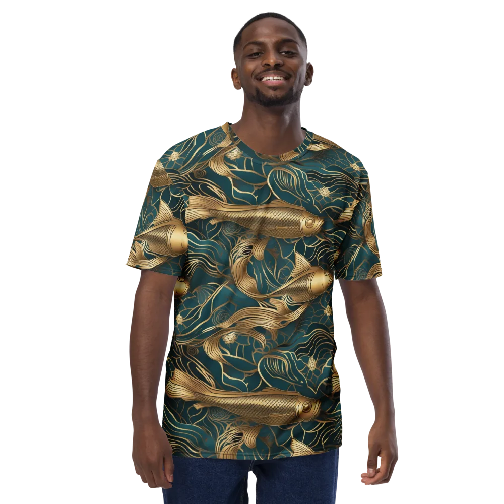 Teal Tide on Men's Crew Neck T-Shirt — Front