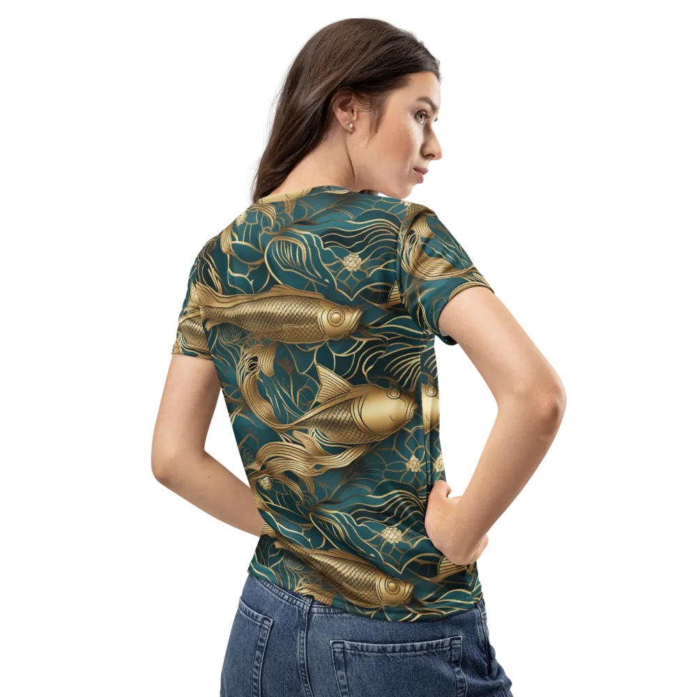 Teal Tide on Women's Crew Neck T-Shirt — Back