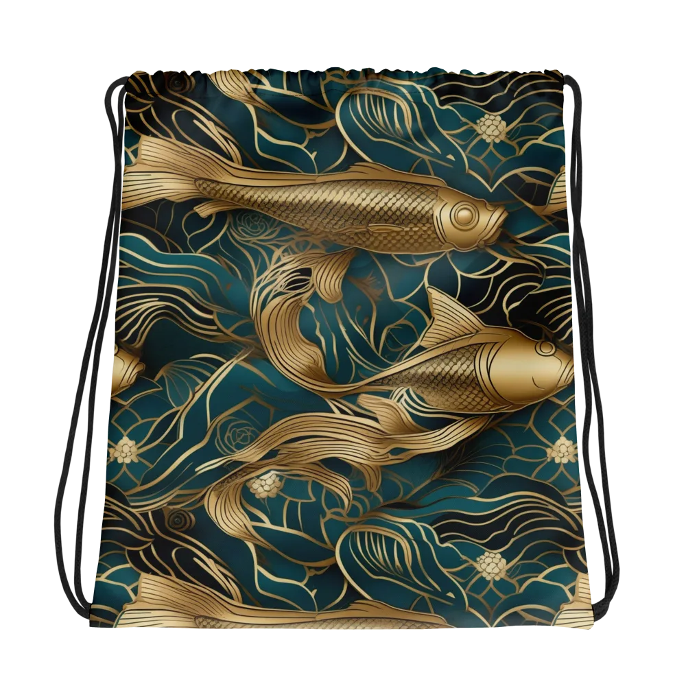 Teal Tide on Drawstring Bag — Photo