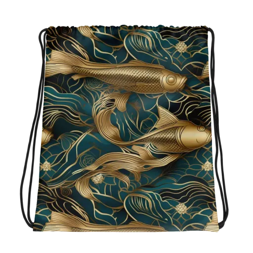 Teal Tide on a Drawstring Bag