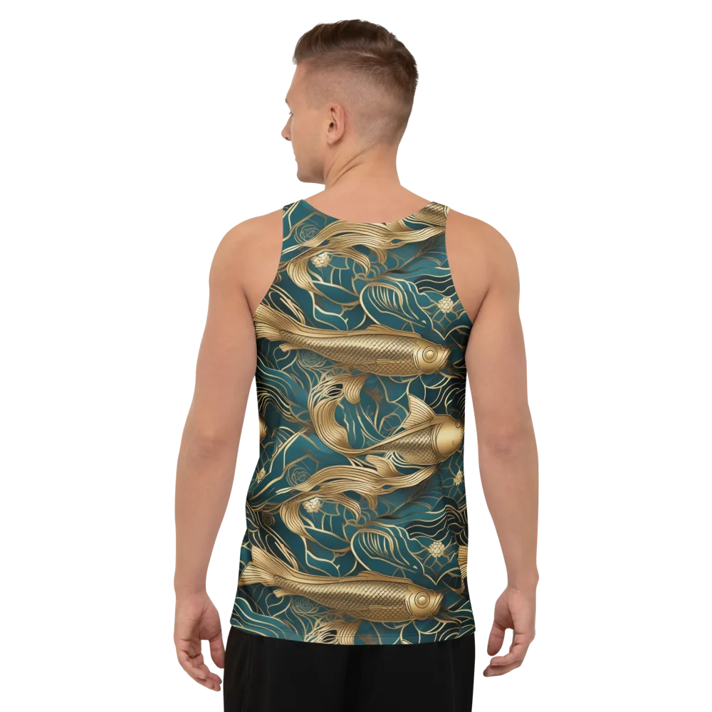 Teal Tide on Men's Tank Top — Back
