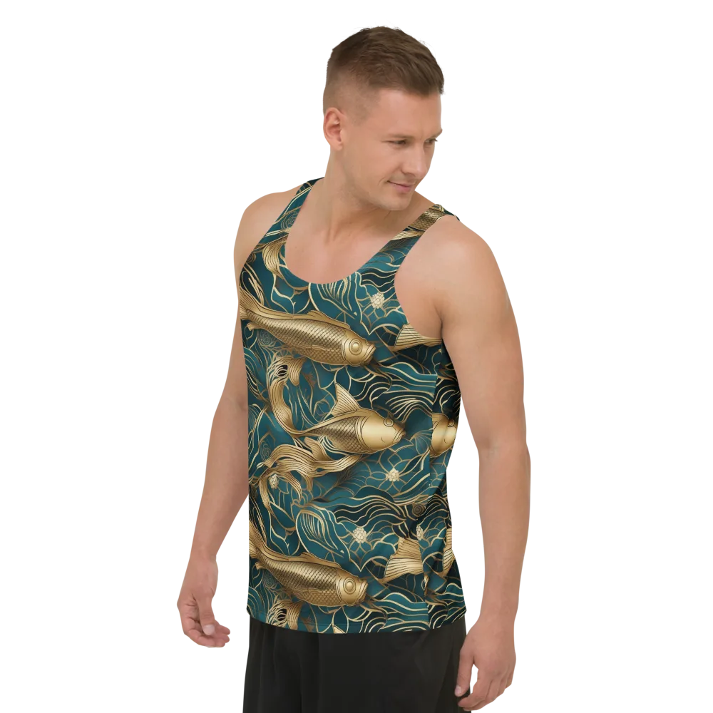 Teal Tide on Men's Tank Top — Left Front