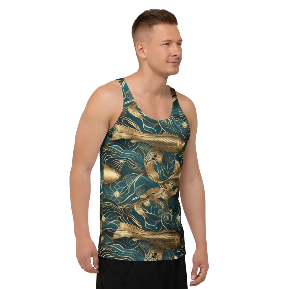 Teal Tide on Men's Tank Top — Right Front