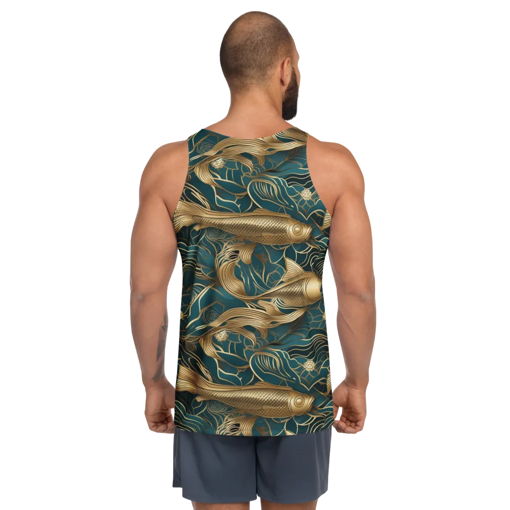 Teal Tide on Men's Tank Top — Back