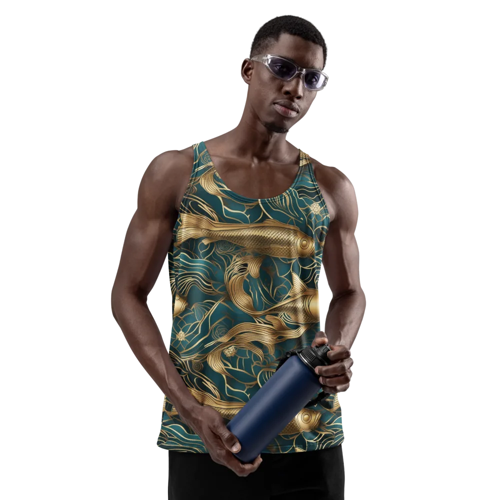 Teal Tide on Men's Tank Top — Front