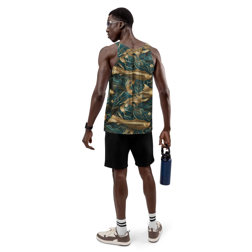 Teal Tide on Men's Tank Top — Back
