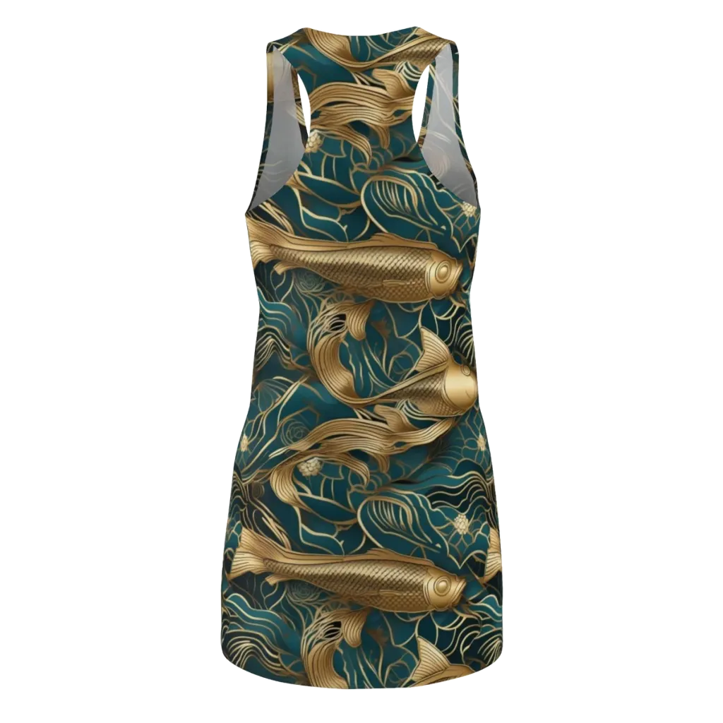 Teal Tide on Racerback Dress — Back