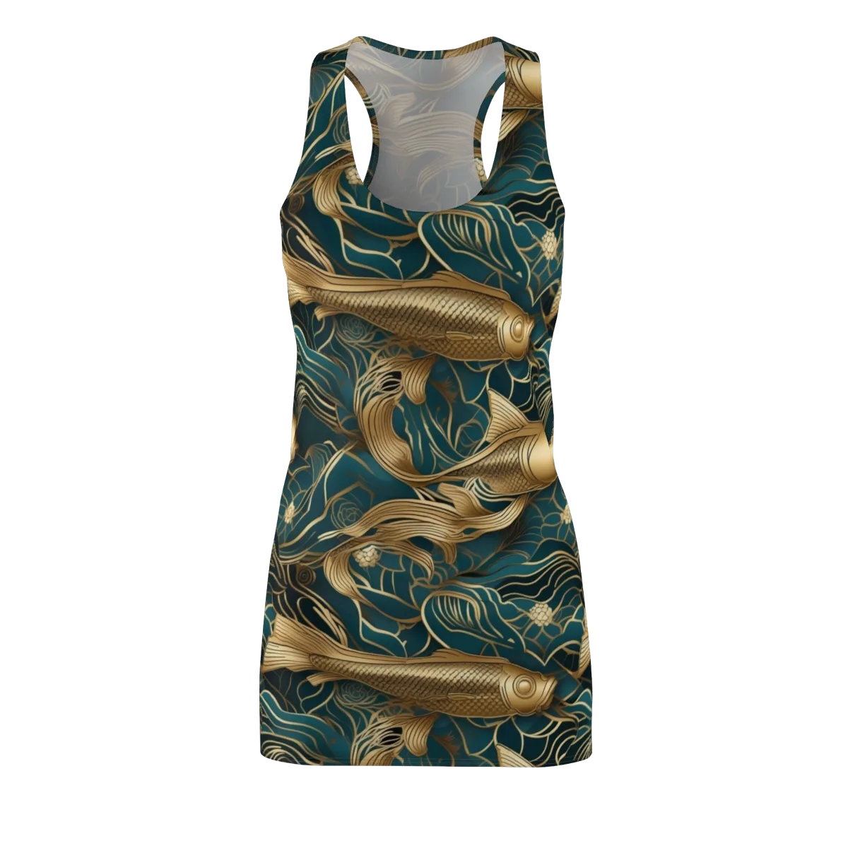 Teal Tide on Racerback Dress — Front