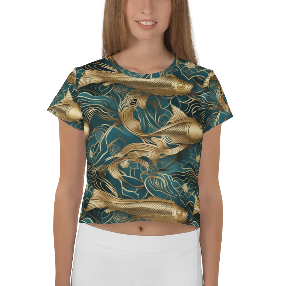 Teal Tide on Crop Tee — Front