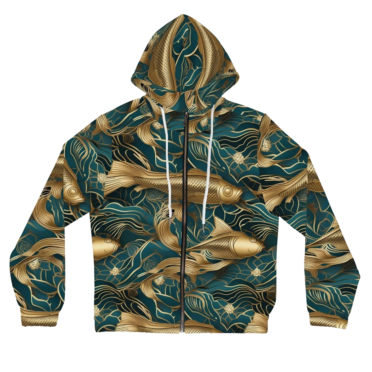 Teal Tide on Women's Full-Zip Hoodie — Front