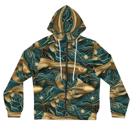 Teal Tide on a Women's Full-Zip Hoodie