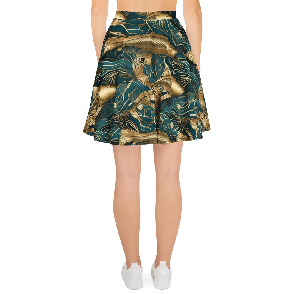Teal Tide on Skater Skirt — Back