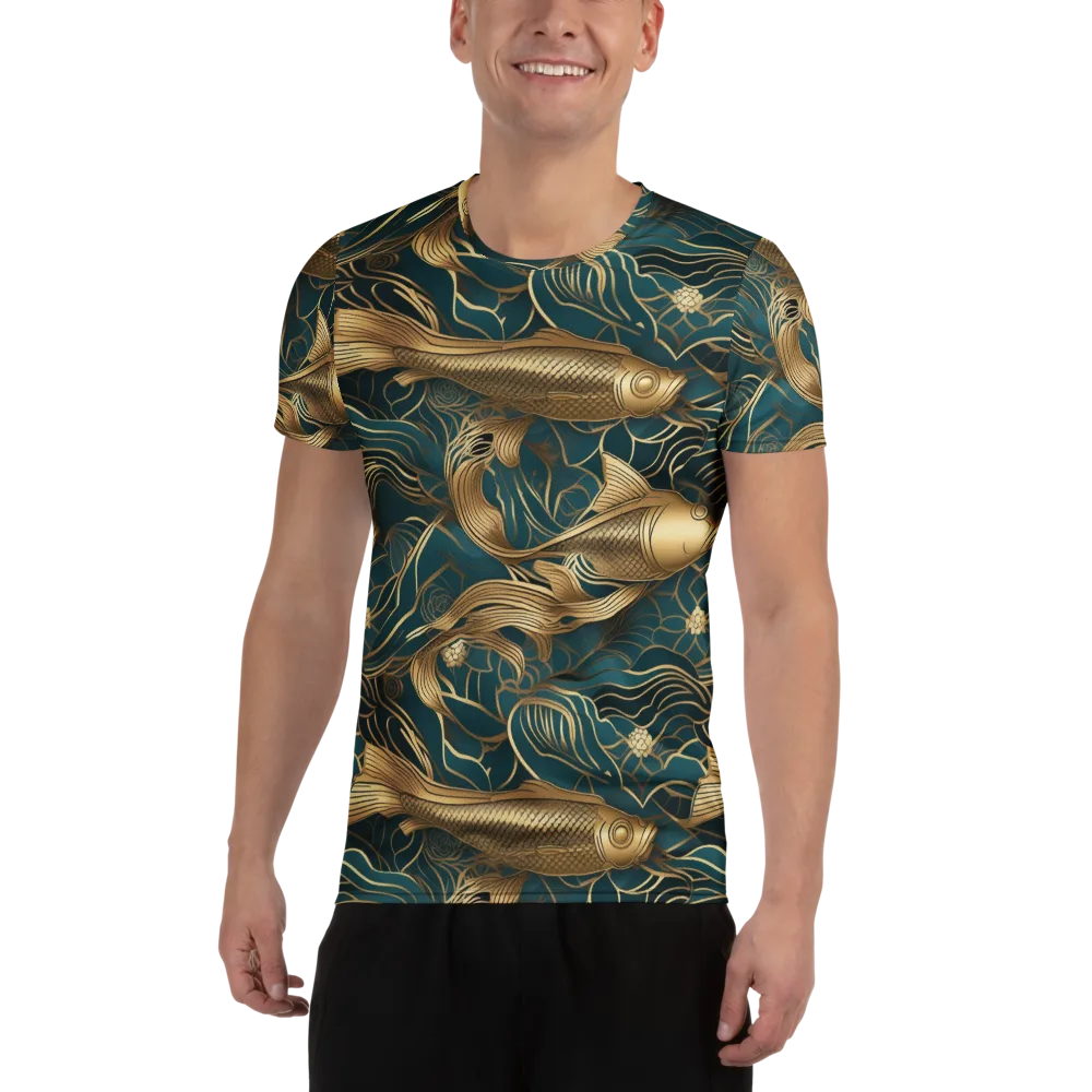 Teal Tide on Men's Athletic T-Shirt — Front