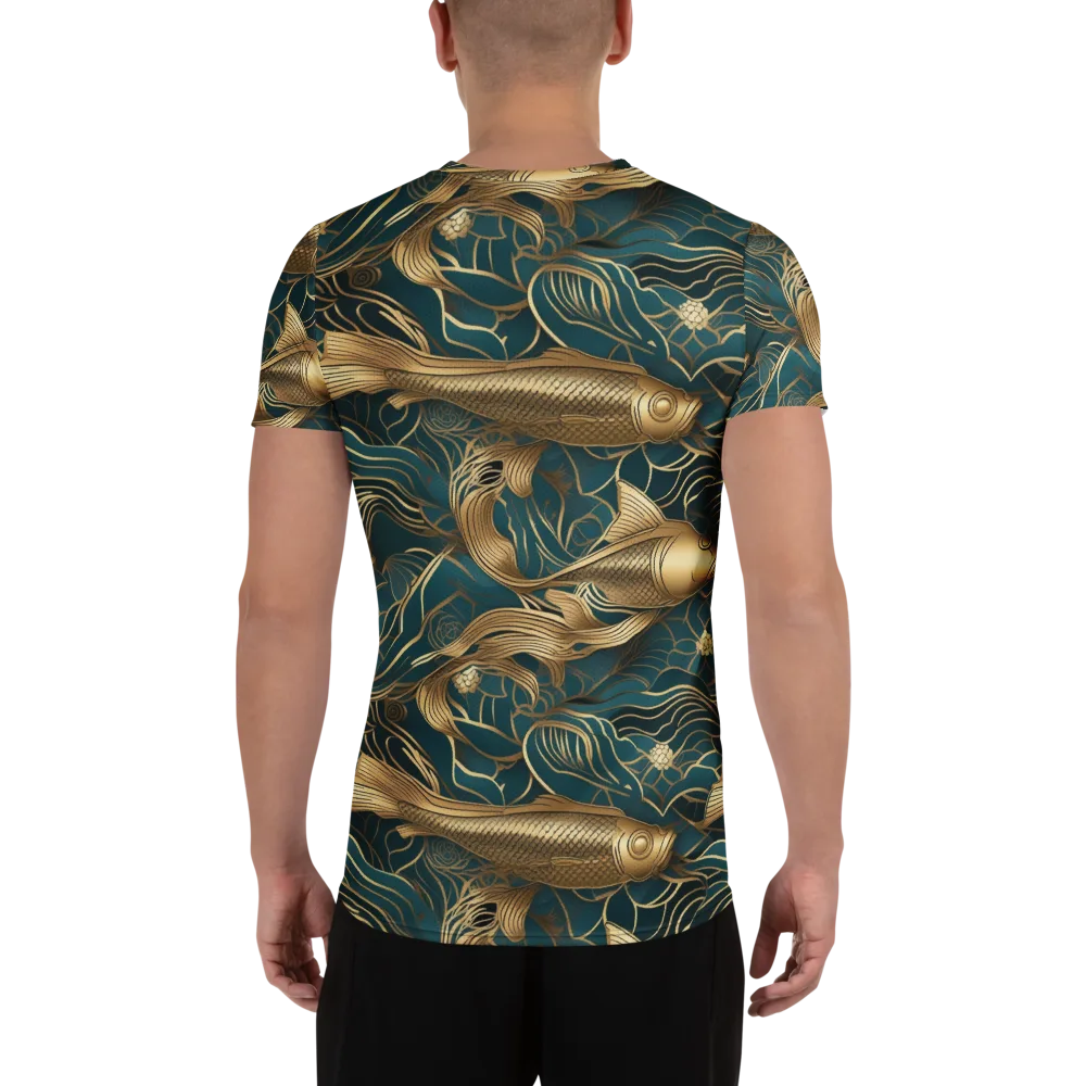 Teal Tide on Men's Athletic T-Shirt — Back