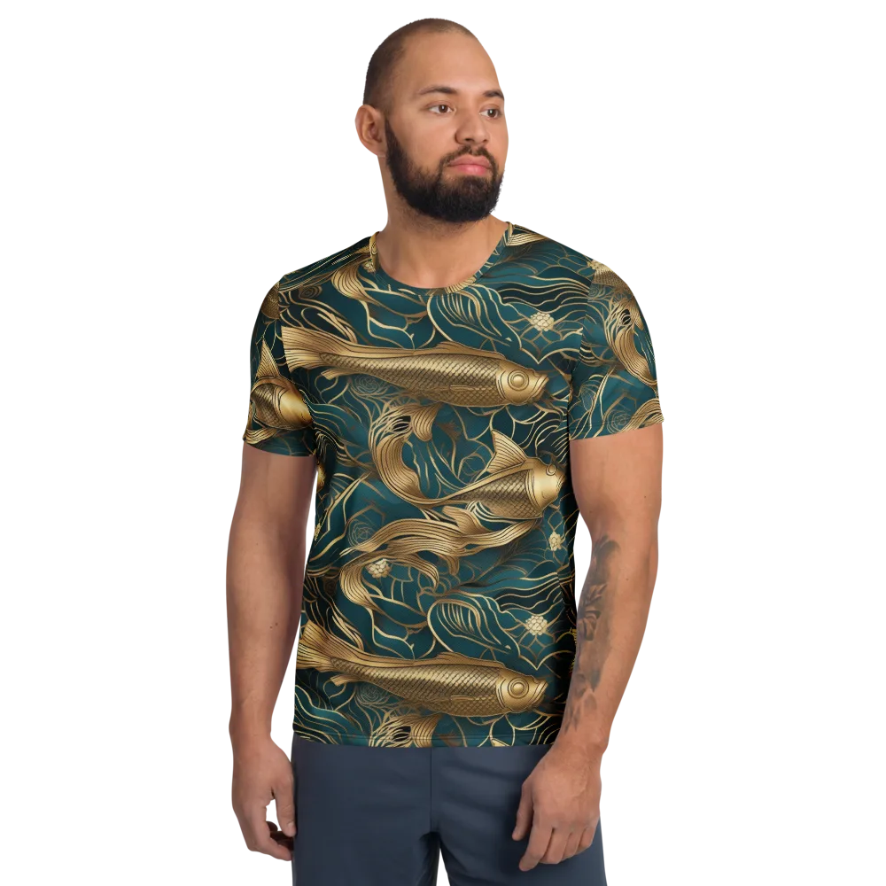 Teal Tide on Men's Athletic T-Shirt — Front