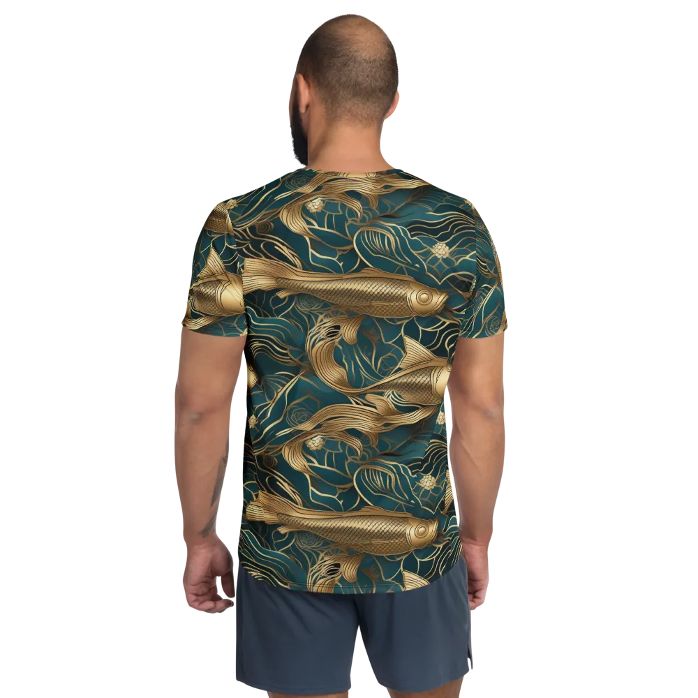 Teal Tide on Men's Athletic T-Shirt — Back