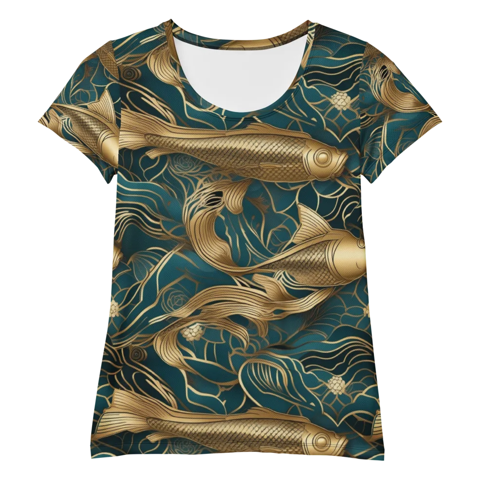 Teal Tide on Women's Athletic T-Shirt — Front