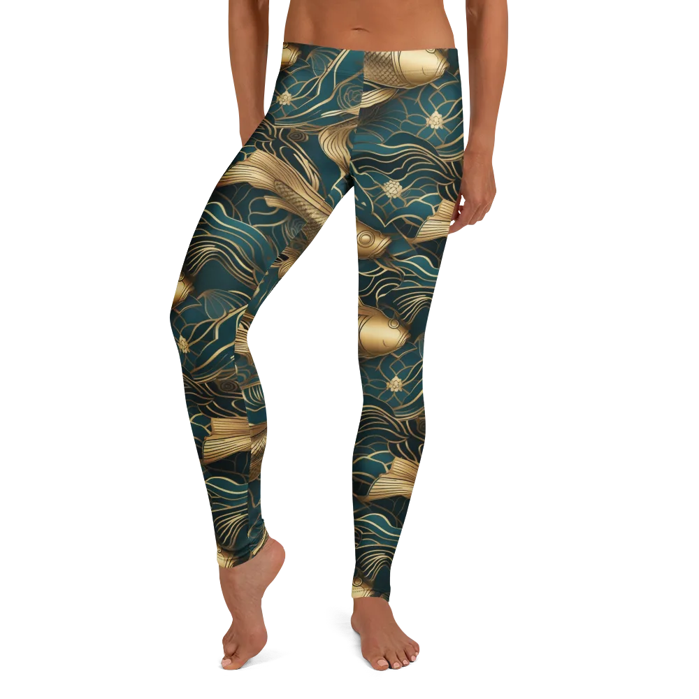 Teal Tide on Leggings — Front