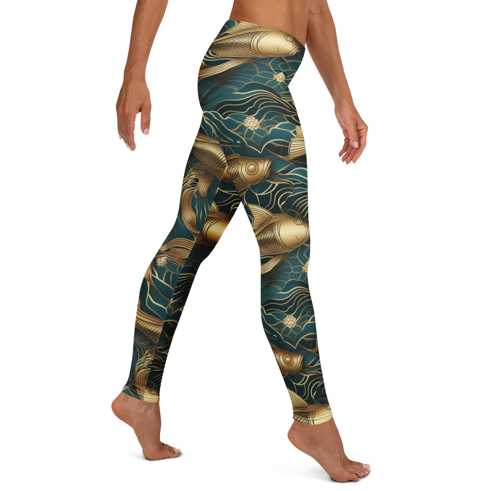 Teal Tide on Leggings — Right