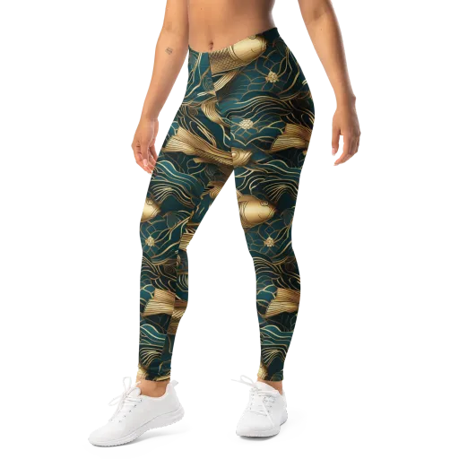Teal Tide on a Leggings