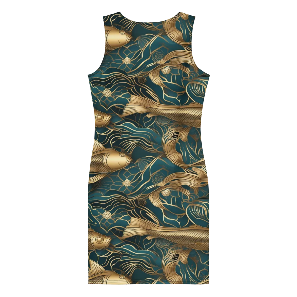Teal Tide on Bodycon Dress — Back