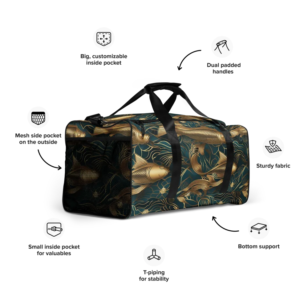 Teal Tide on Duffle Bag — Right Front