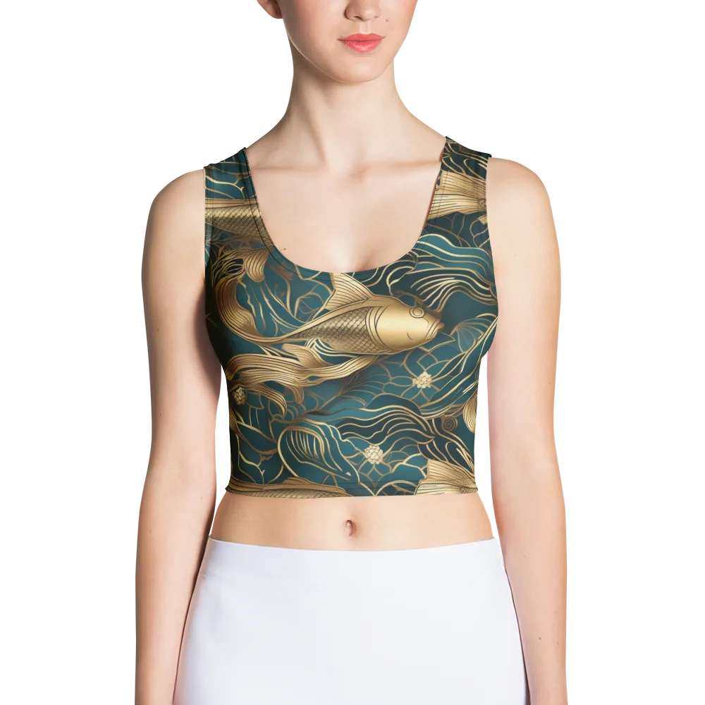 Teal Tide on Crop Top — Front