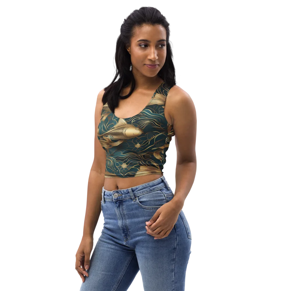 Teal Tide on Crop Top — Left Front