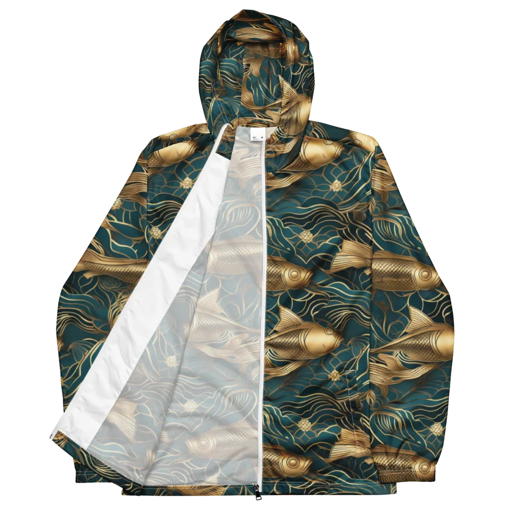 Teal Tide on Men's Windbreaker — Front