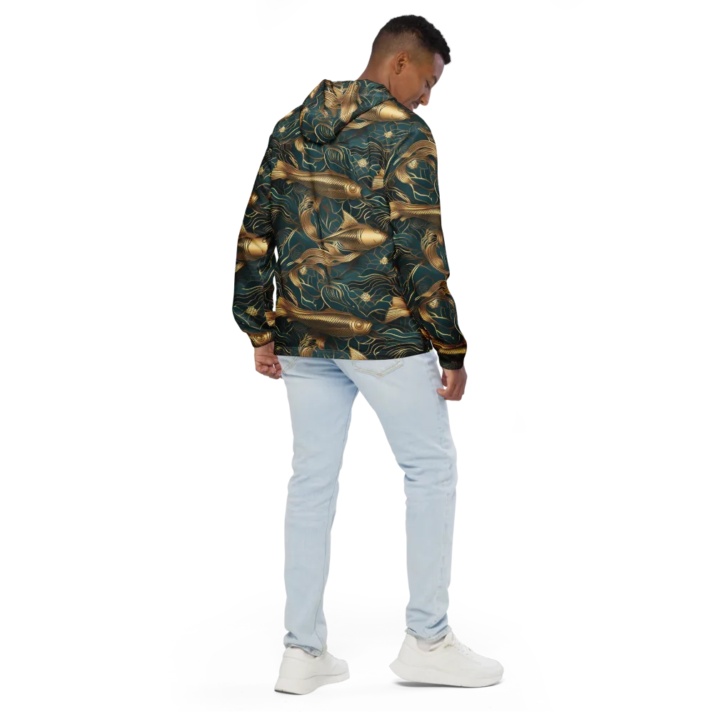 Teal Tide on Men's Windbreaker — Back