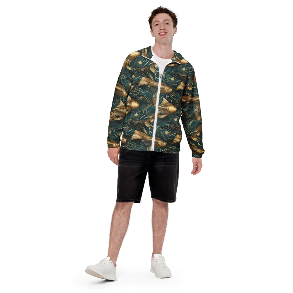 Teal Tide on Men's Windbreaker — Front