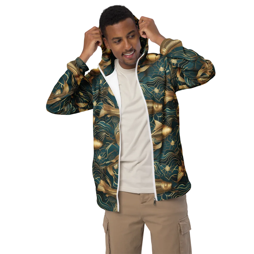 Teal Tide on Men's Windbreaker — Front