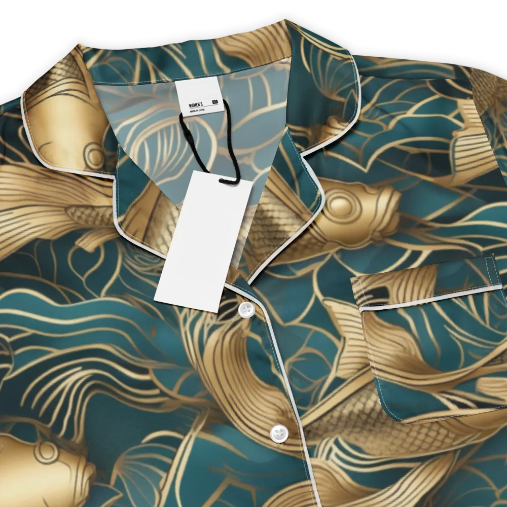 Teal Tide on Women's Short Sleeve Pajama Top — Product details