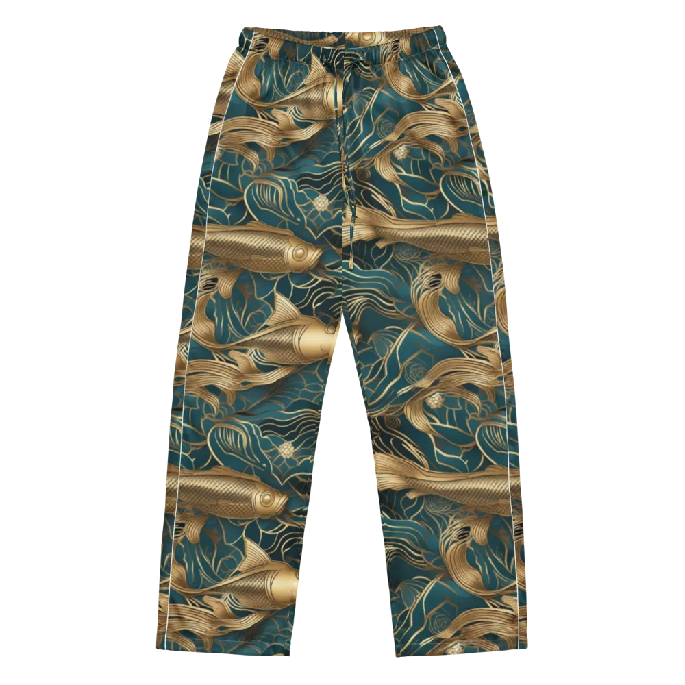 Teal Tide on Women's Pajama Pants — Front
