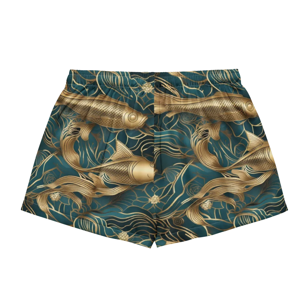 Teal Tide on Women's Pajama Shorts — Back