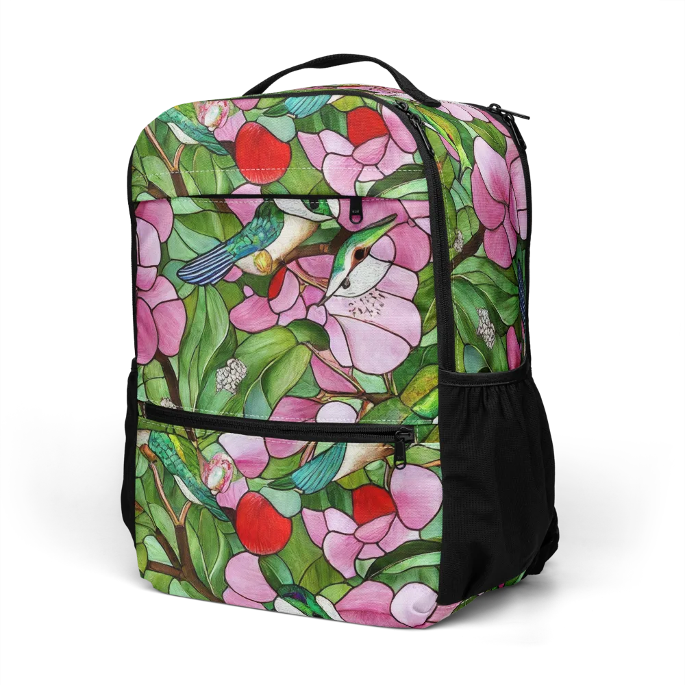 Roseglass Aviary on Utility Backpack — Left Front