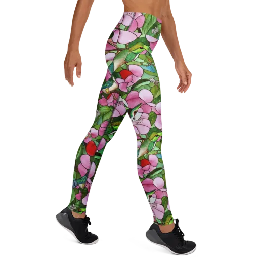 Roseglass Aviary on a Yoga Leggings