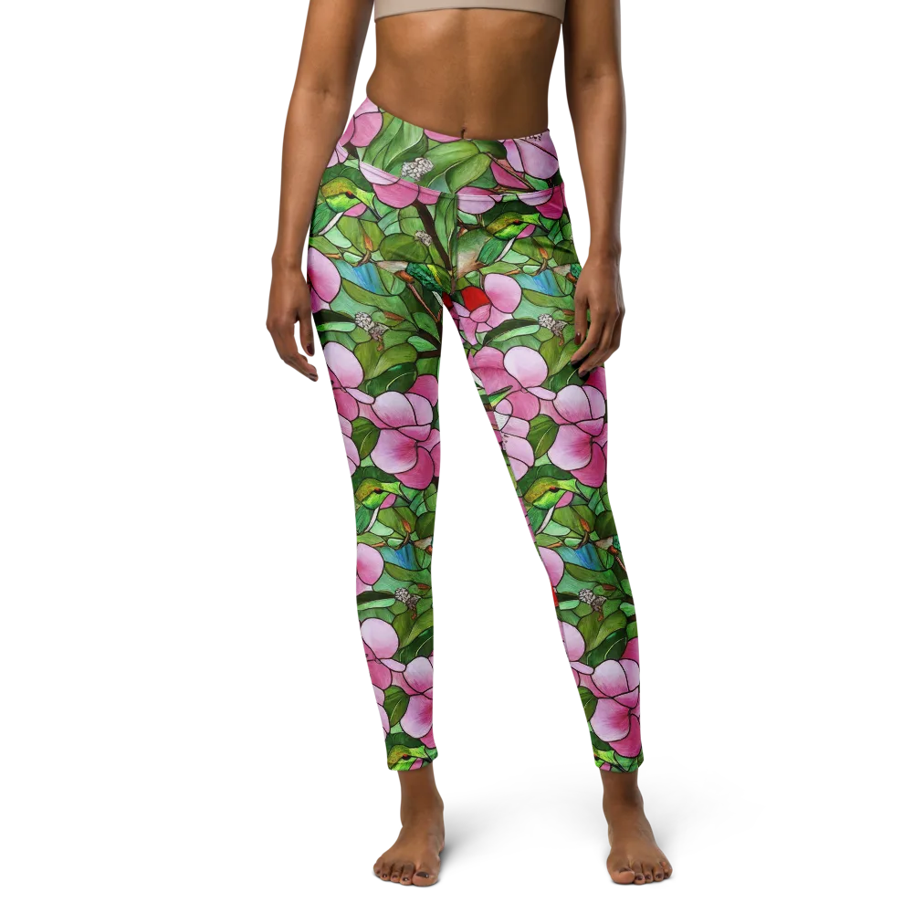 Roseglass Aviary on Yoga Leggings — Front