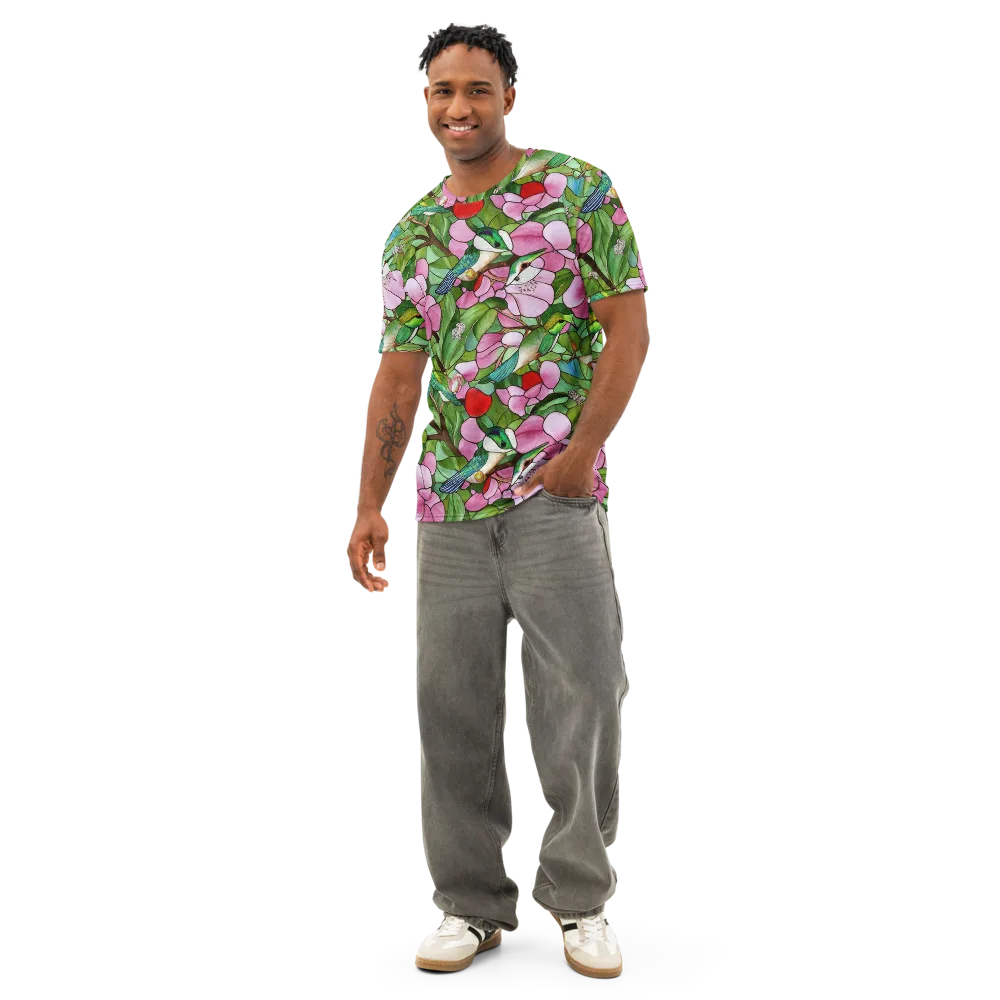 Roseglass Aviary on Men's Cotton Crew Neck T-Shirt — Front
