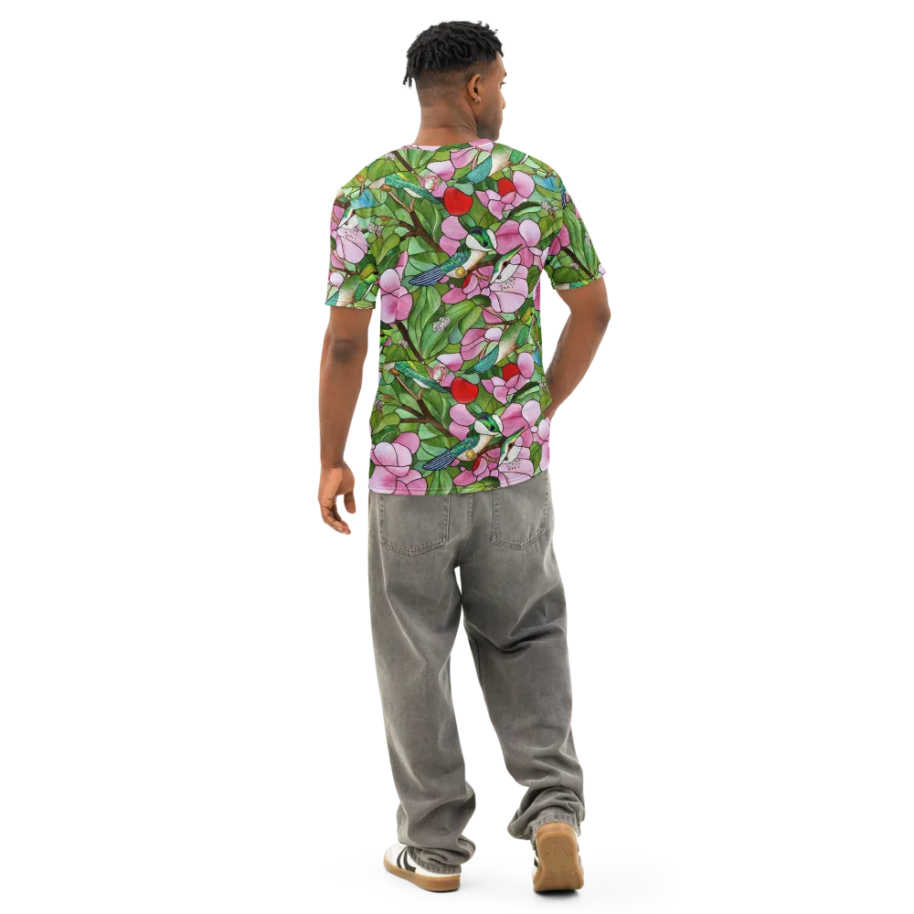 Roseglass Aviary on Men's Cotton Crew Neck T-Shirt — Back