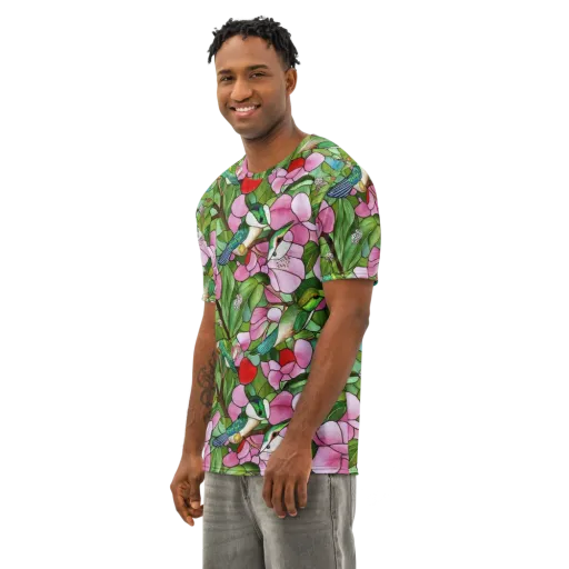 Roseglass Aviary on a Men's Cotton Crew Neck T-Shirt