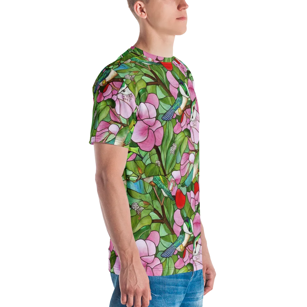 Roseglass Aviary on Men's Crew Neck T-Shirt — Right